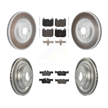Front Rear Coated Disc Brake Rotor Semi-Metallic Pad Kit (6Pc) For Mini Cooper Countryman KGF-103363