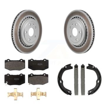Rear Disc Coated Rotors Semi-Metallic Pads And Parking Shoes Kit For Chevrolet Camaro ATS KGF-103369