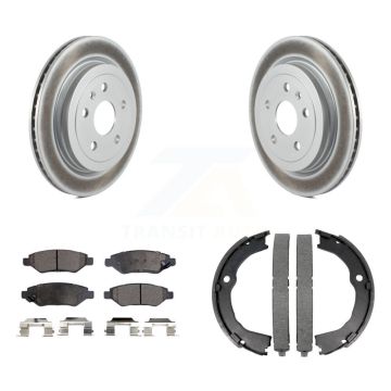 Rear Disc Coated Rotors Semi-Metallic Pads And Parking Shoes Kit For Chevrolet Camaro CTS KGF-103413