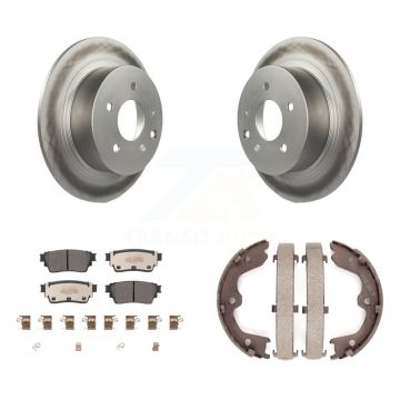 Rear Disc Coated Rotors Semi-Metallic Pads & Parking Shoes Kit For 2019 Nissan Altima AWD KGF-103456