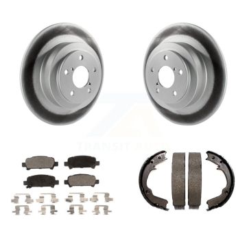 Rear Disc Coated Rotors Semi-Metallic Pads Parking Brake Shoes Kit For 2000 Subaru Legacy KGF-103489