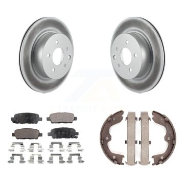 Rear Disc Coated Rotors Semi-Metallic Pads Parking Shoes Kit For INFINITI Nissan Maxima Z KGF-103498