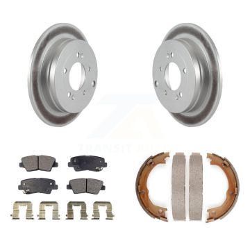Rear Disc Coated Rotors Semi-Metallic Pads And Parking Shoes Kit For 2007-2009 Kia Amanti KGF-103538