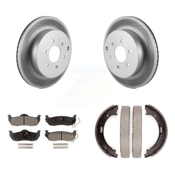 Rear Disc Coated Rotors Semi-Metallic Pads Parking Brake Shoes Kit For Nissan Pathfinder KGF-103568