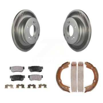 Rear Disc Coated Rotors Semi-Metallic Pads And Parking Shoes Kit For Hyundai Sonata 3.3L KGF-103584