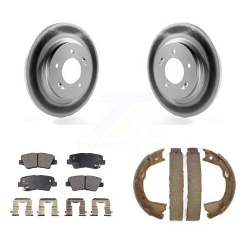 Rear Disc Coated Rotors Semi-Metallic Pads And Parking Shoes Kit For Hyundai Sonata Azera KGF-103597