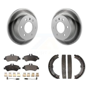 Rear Disc Coated Rotors Semi-Metallic Pads Parking Shoes Kit For Sprinter 2500 Dodge 3500 KGF-103616
