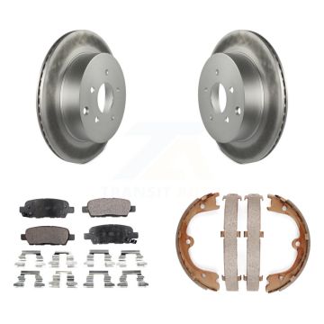 Rear Disc Coated Rotors Semi-Metallic Pads And Parking Shoes Kit For INFINITI FX35 Nissan KGF-103632