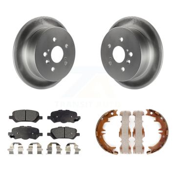 Rear Disc Coated Rotors Semi-Metallic Pads & Parking Shoes Kit For 2009-2016 Toyota Venza KGF-103663