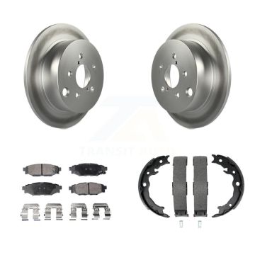 Rear Disc Coated Rotors Semi-Metallic Pads Parking Shoes Kit For Subaru Crosstrek Impreza KGF-103666
