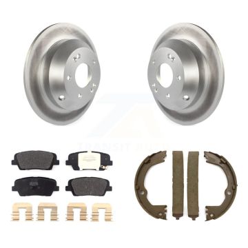 Rear Disc Coated Rotors Semi-Metallic Pads & Parking Shoes Kit For Hyundai Santa Fe Sport KGF-103676