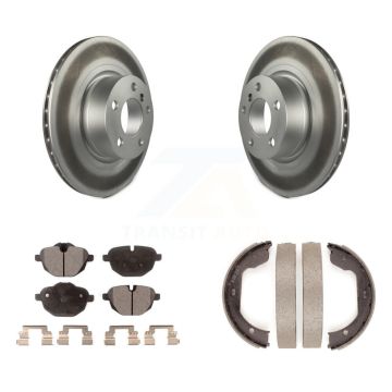 Rear Disc Coated Rotors Semi-Metallic Pads & Parking Shoes Kit For 2011 BMW X3 xDrive28i KGF-103679
