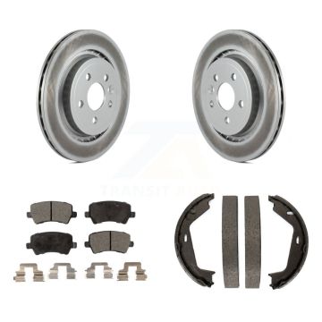 Rear Disc Coated Rotors Semi-Metallic Pads Parking Shoes Kit For 2007-2009 Volvo S80 AWD KGF-103683