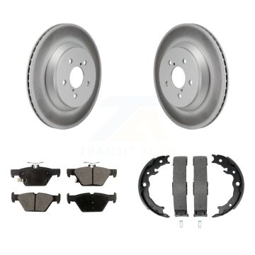 Rear Disc Coated Rotors Semi-Metallic Pads & Parking Brake Shoes Kit For Subaru Crosstrek KGF-103696