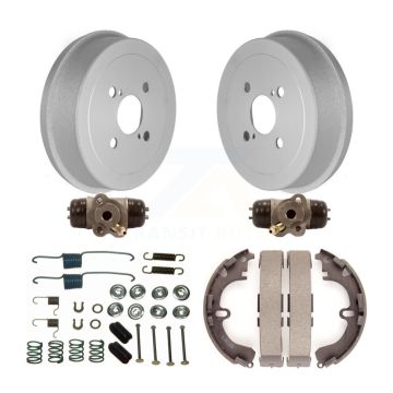 Rear Coated Brake Drum Shoes Spring Cylinder Kit (6Pc) For Toyota Corolla Prizm Chevrolet KGN-100125