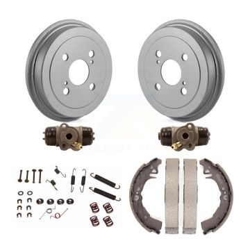 Rear Coated Brake Drum Shoes Spring And Cylinders Kit (6Pc) For 2000-2005 Toyota Echo KGN-100127