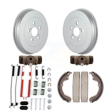 Rear Coated Brake Drum Shoes Spring And Cylinder Kit (6Pc) For Toyota Matrix Pontiac Vibe KGN-100162