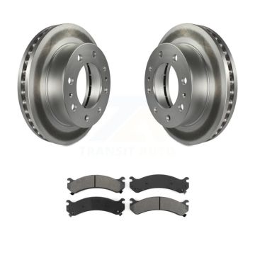 Front Coated Brake Rotor Semi-Metallic Pad Kit For GMC Chevrolet Sierra 2500 HD Silverado KGS-100014