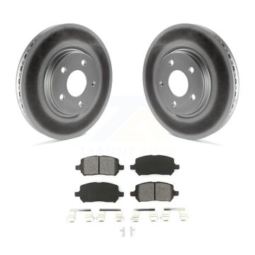 Front Coated Brake Rotors Semi-Metallic Pad Kit For 2010 Pontiac G5 With Rear Disc Brakes KGS-100027