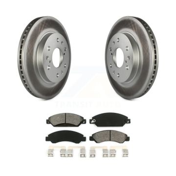 Front Coated Brake Rotor Semi-Metallic Pad Kit For Chevrolet Avalanche Cadillac GMC Tahoe KGS-100035