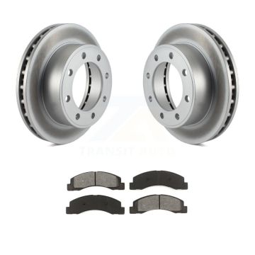 Front Coated Brake Rotors Semi-Metallic Pad Kit For Ford F-350 Super Duty F-250 Excursion KGS-100080