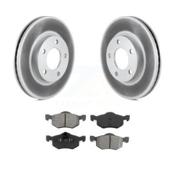 Front Coated Disc Brake Rotor Semi-Metallic Pad Kit For Ford Escape Mazda Tribute Mercury KGS-100082