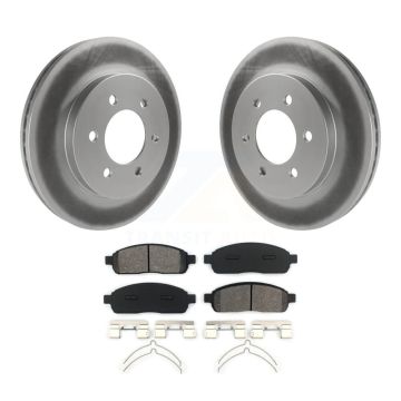 Front Coated Disc Brake Rotors & Semi-Metallic Pad Kit For Ford F-150 Lincoln Mark LT 4WD KGS-100087