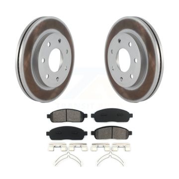 Front Coated Disc Brake Rotors & Semi-Metallic Pad Kit For Ford F-150 Lincoln Mark LT 4WD KGS-100088