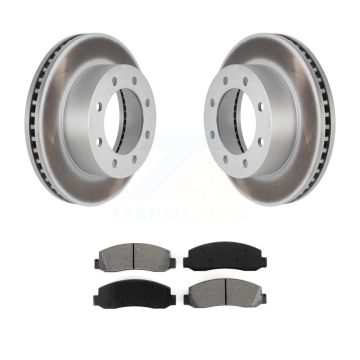 Front Coated Disc Brake Rotors And Semi-Metallic Pads Kit For Ford F-250 Super Duty F-350 KGS-100092