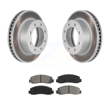 Front Coated Disc Brake Rotor & Semi-Metallic Pad Kit For Ford F-350 Super Duty F-250 4WD KGS-100093