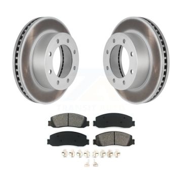 Front Coated Disc Brake Rotor & Semi-Metallic Pad Kit For Ford F-250 Super Duty F-350 4WD KGS-100094