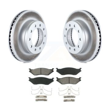 Front Coat Brake Rotors Semi-Metallic Pad Kit For Ford F-450 Super Duty F-550 CF500 CF600 KGS-100096