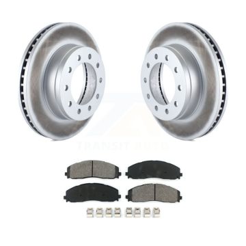 Front Coated Disc Brake Rotors And Semi-Metallic Pads Kit For Ford F-350 Super Duty F-250 KGS-100097
