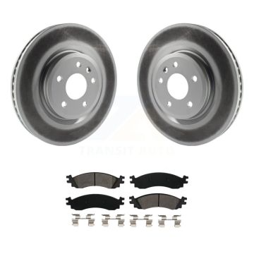 Front Coated Disc Brake Rotors And Semi-Metallic Pads Kit For 2010-2012 Ford Taurus SHO KGS-100112