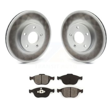 Front Coated Disc Brake Rotors & Semi-Metallic Pad Kit For 2010-2013 Ford Transit Connect KGS-100116
