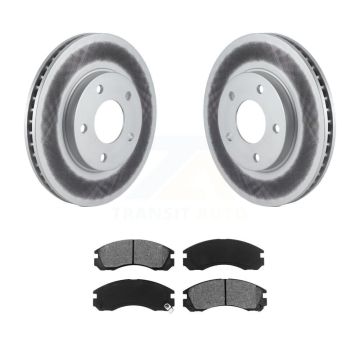 Front Coated Disc Brake Rotors And Semi-Metallic Pad Kit For 2000 Mitsubishi Eclipse 3.0L KGS-100135
