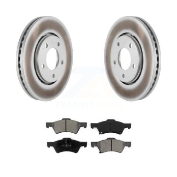 Front Coated Disc Brake Rotors & Semi-Metallic Pad Kit For Dodge Caravan Chrysler Voyager KGS-100142