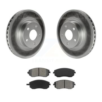Front Coated Disc Brake Rotor & Semi-Metallic Pad Kit For Subaru Impreza Legacy Saab 9-2X KGS-100200