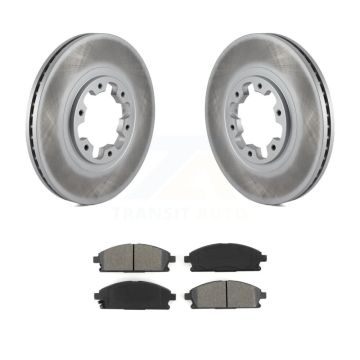Front Coated Disc Brake Rotors & Semi-Metallic Pad Kit For Nissan Pathfinder INFINITI QX4 KGS-100210