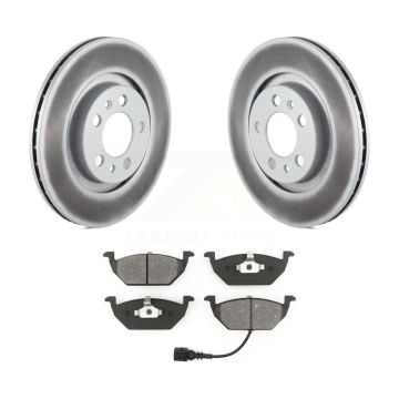 Front Coated Disc Brake Rotor Semi-Metallic Pad Kit For Volkswagen Jetta Golf Beetle City KGS-100214