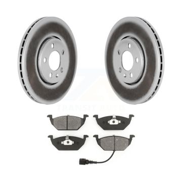 Front Coated Disc Brake Rotors & Semi-Metallic Pad Kit For 2000-2001 Volkswagen Golf 2.0L KGS-100223