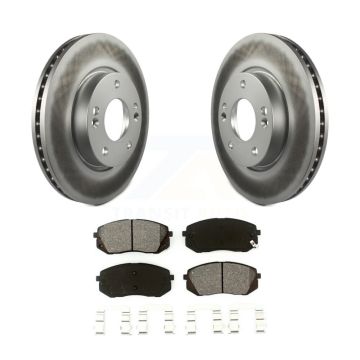 Front Coated Disc Brake Rotors And Semi-Metallic Pads Kit For 2010-2012 Kia Rondo KGS-100264