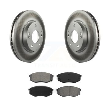 Front Coated Disc Brake Rotor & Semi-Metallic Pad Kit For Hyundai Tucson Kia Sportage FWD KGS-100266
