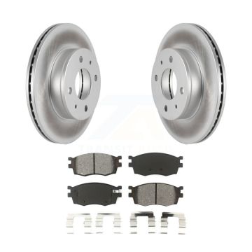 Front Coated Disc Brake Rotor And Semi-Metallic Pad Kit For 2006 Hyundai Accent Hatchback KGS-100288