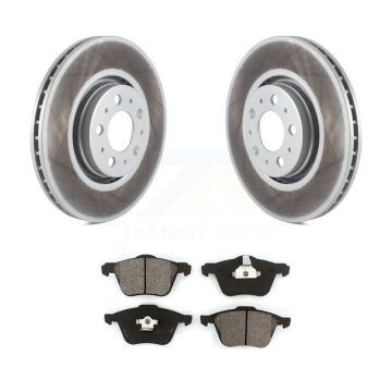 Front Coated Disc Brake Rotors And Semi-Metallic Pads Kit For Volvo XC90 KGS-100296