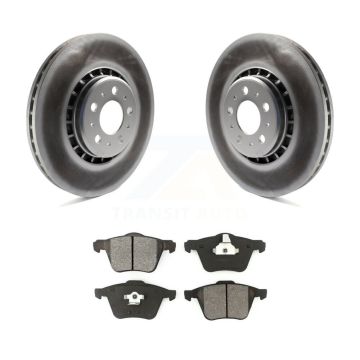 Front Coated Disc Brake Rotors And Semi-Metallic Pads Kit For Volvo XC90 KGS-100336