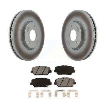 Front Coated Disc Brake Rotors And Semi-Metallic Pads Kit For 2014-2017 Kia Rondo KGS-100347