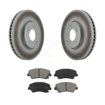Front Coat Brake Rotors Semi-Metallic Pad Kit For 14 Kia Forte SX With 15" Factory Wheels KGS-100350