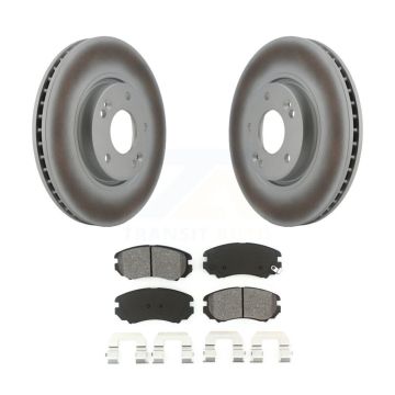 Front Coated Disc Brake Rotor And Semi-Metallic Pad Kit For 2006-2010 Hyundai Sonata 3.3L KGS-100352