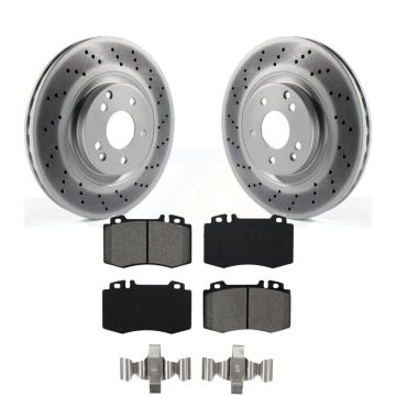 Front Coated Disc Brake Rotors & Semi-Metallic Pad Kit For Mercedes-Benz C230 SLK350 C320 KGS-100369